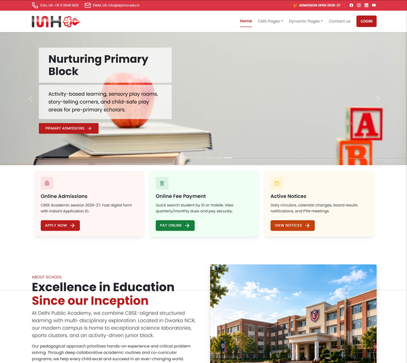 School Website & ERP Platform Case Study Visual